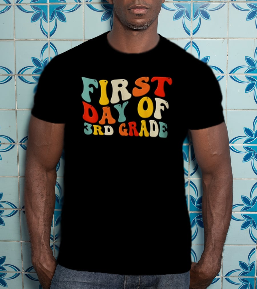 Groovy Colorful First Day Of 3rd Grade T-Shirt