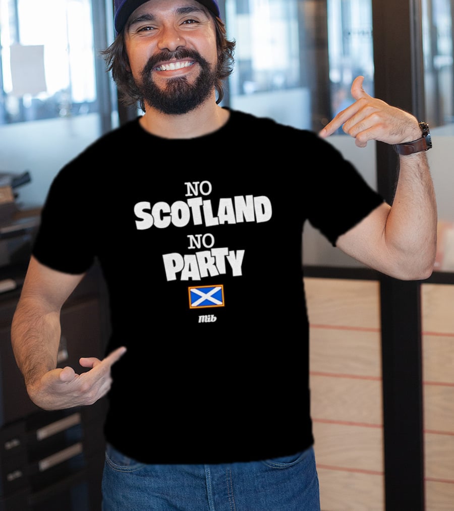No Scotland No Party Scottish Flag MIB T-Shirt