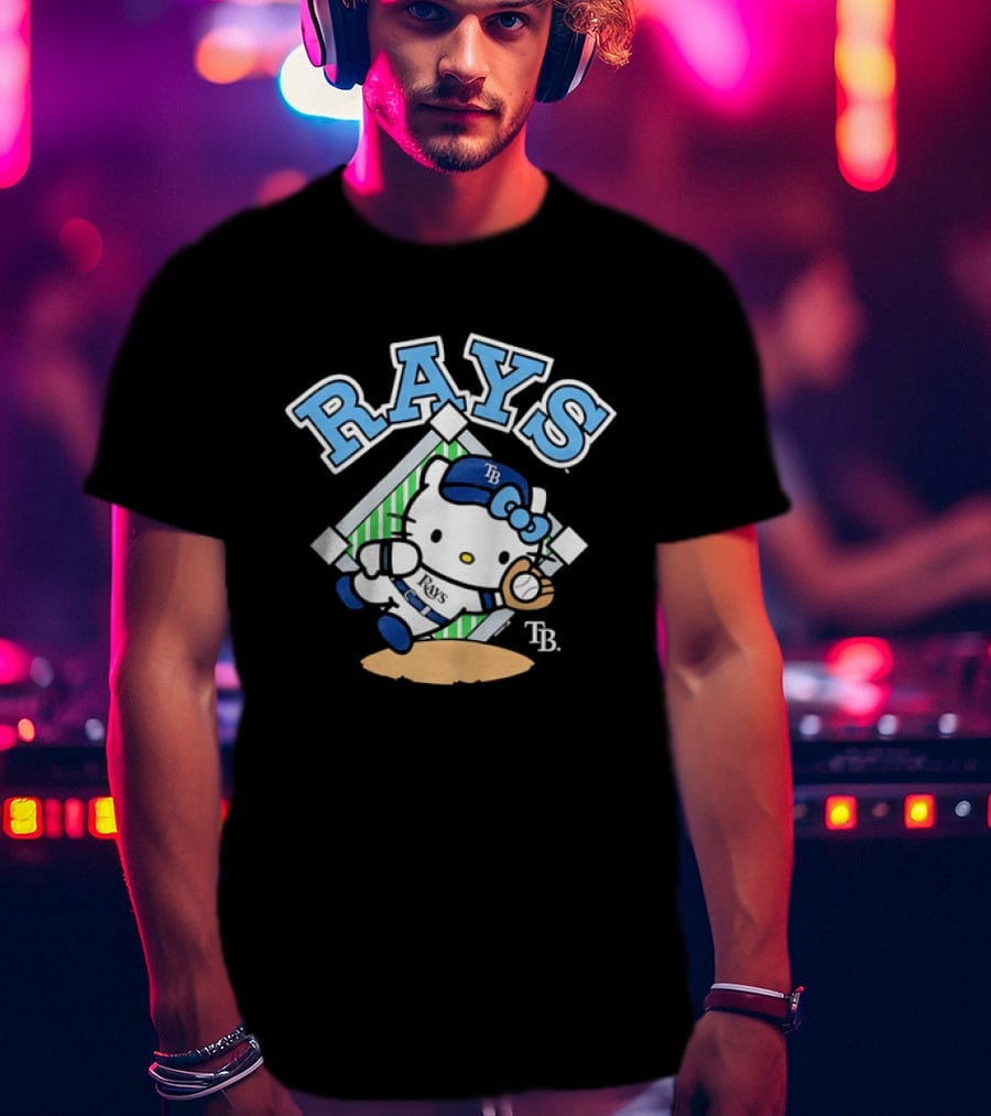 TB Hello Kitty Tampa Bay Rays Baseball Fielding T-Shirt
