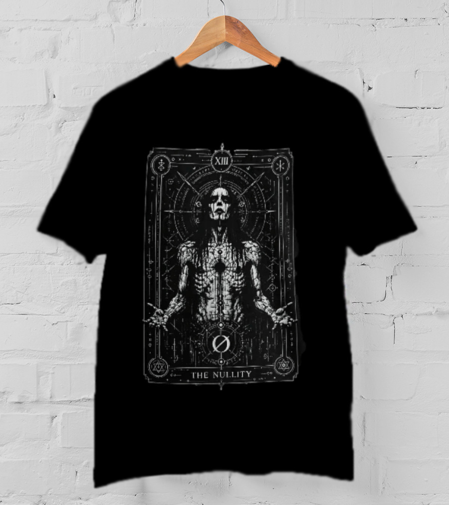 Nullity XIII Dark Occult Tarot Card Corpse Paint Sacred Geometry T-Shirt