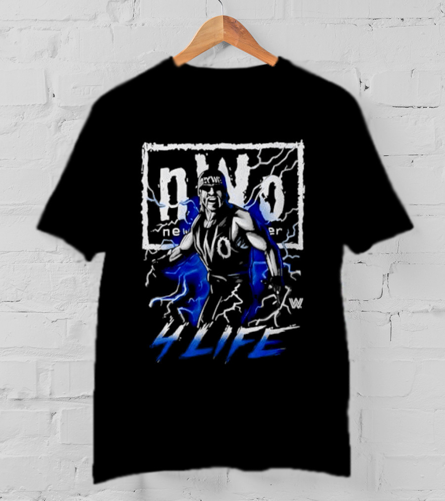 NWo 4 Life Hulk Hogan New World Order Wrestler Blue Lightning T-Shirt