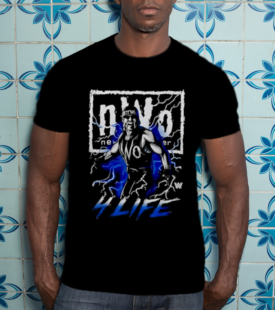 NWo 4 Life Hulk Hogan New World Order Wrestler Blue Lightning T-Shirt