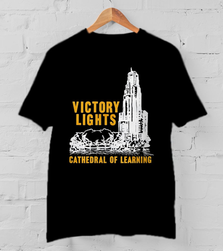 Victory Lights Cathedral Of Learning Pittsburgh Panthers T-Shirt