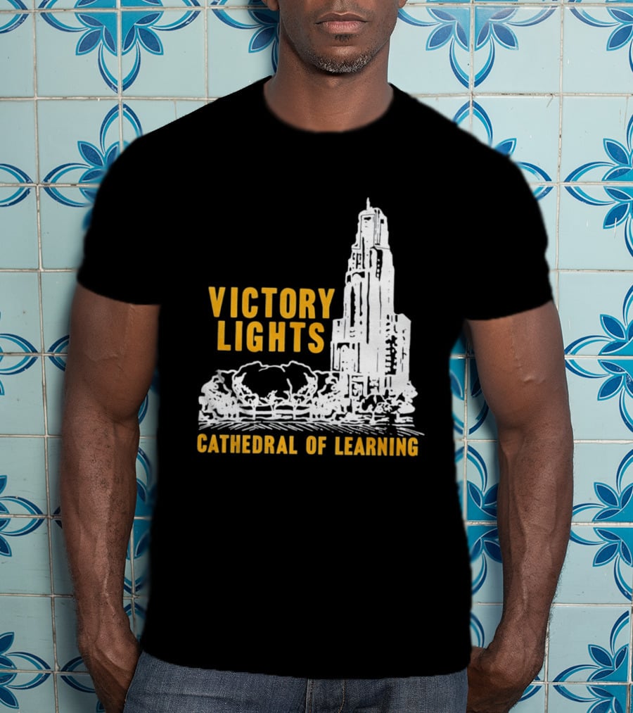 Victory Lights Cathedral Of Learning Pittsburgh Panthers T-Shirt