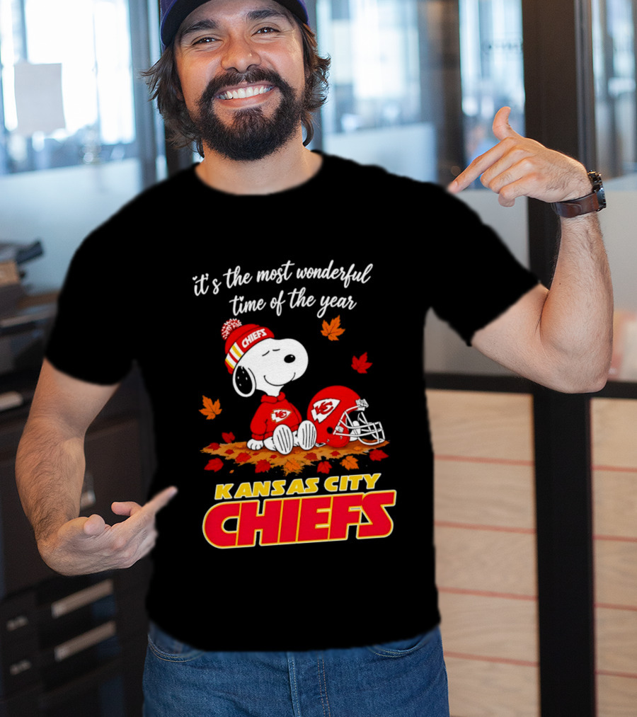 Snoopy Kansas City Chiefs It's The Most Wonderful Time Of The Year T-Shirt