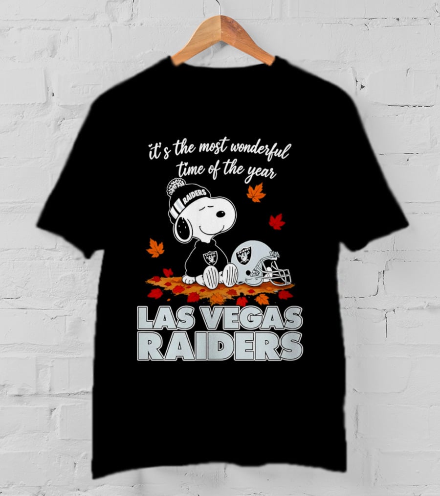 Las Vegas Raiders Snoopy It's The Most Wonderful Time Of The Year T-Shirt