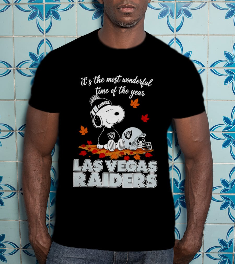 Las Vegas Raiders Snoopy It's The Most Wonderful Time Of The Year T-Shirt