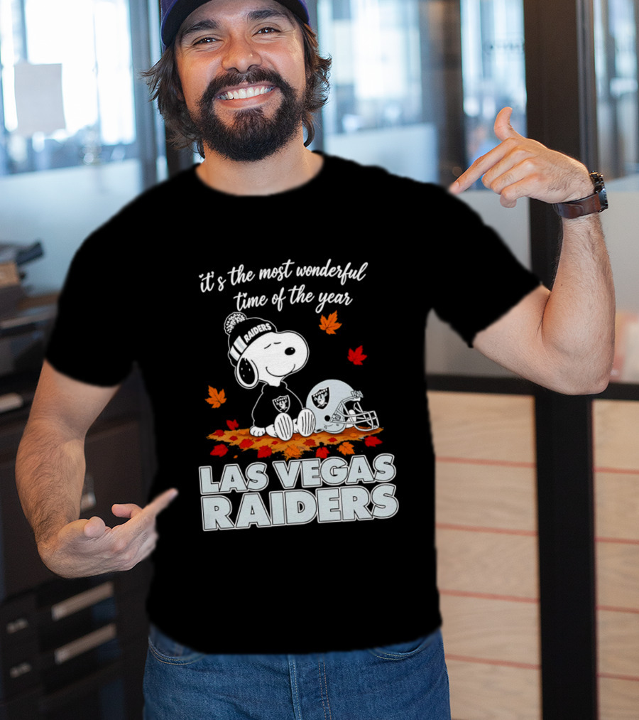 Las Vegas Raiders Snoopy It's The Most Wonderful Time Of The Year T-Shirt