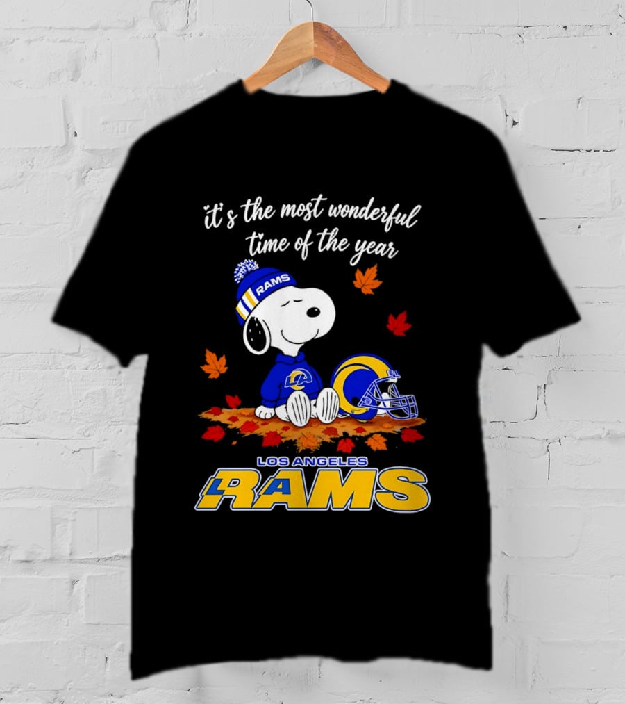 Snoopy Los Angeles Rams It's The Most Wonderful Time Of The Year T-Shirt