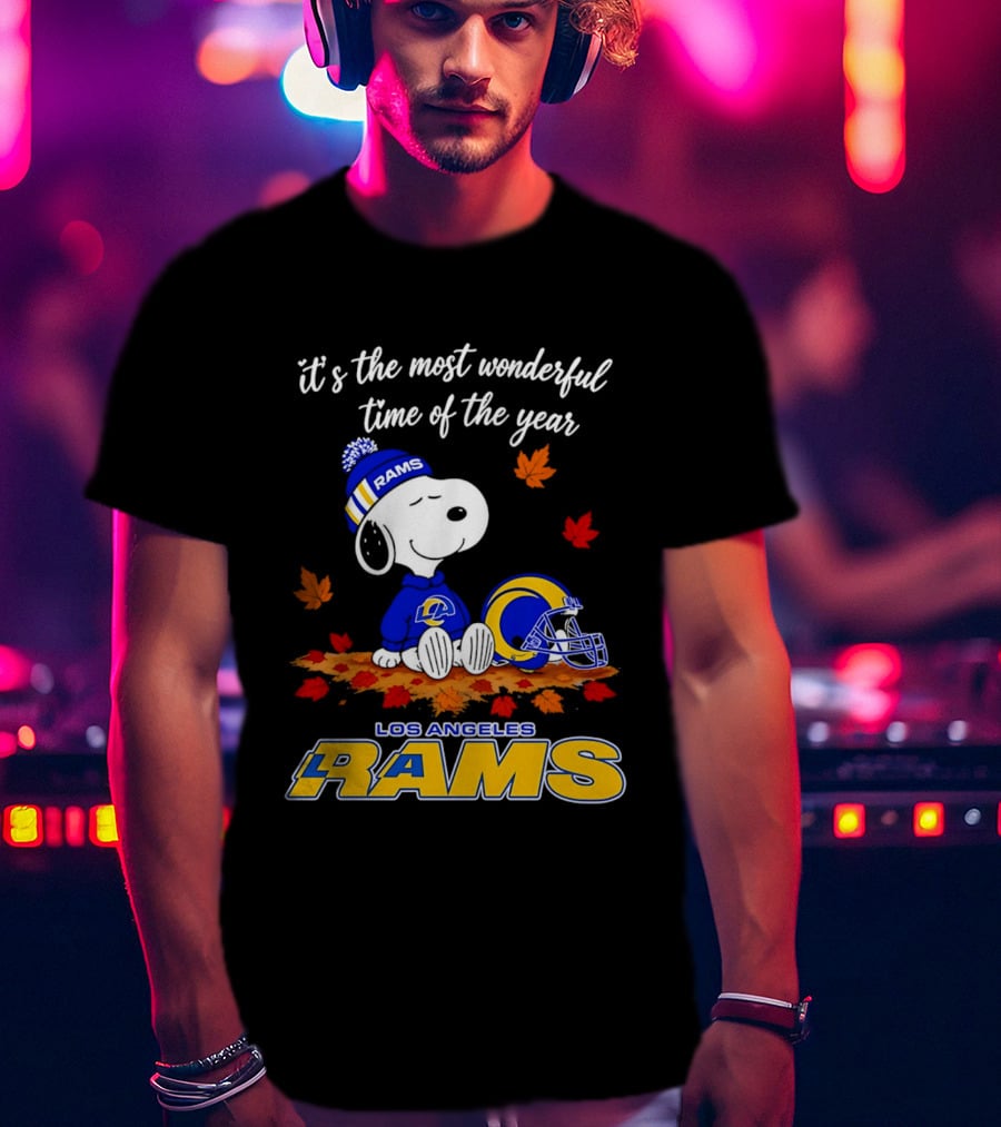 Snoopy Los Angeles Rams It's The Most Wonderful Time Of The Year T-Shirt