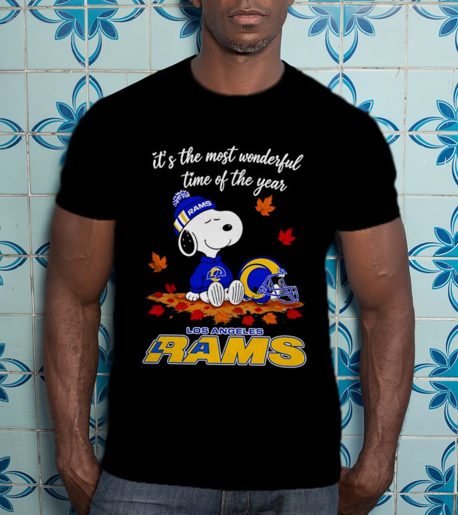 Snoopy Los Angeles Rams It's The Most Wonderful Time Of The Year T-Shirt