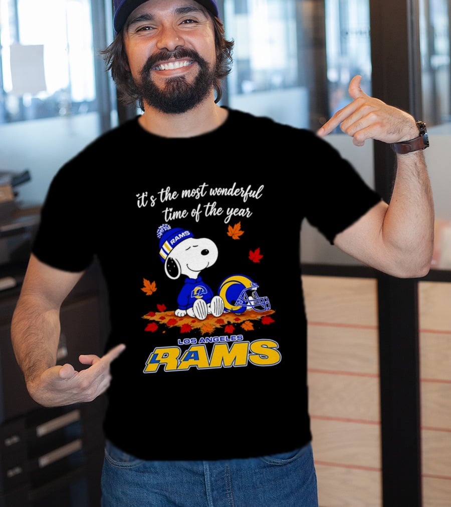 Snoopy Los Angeles Rams It's The Most Wonderful Time Of The Year T-Shirt