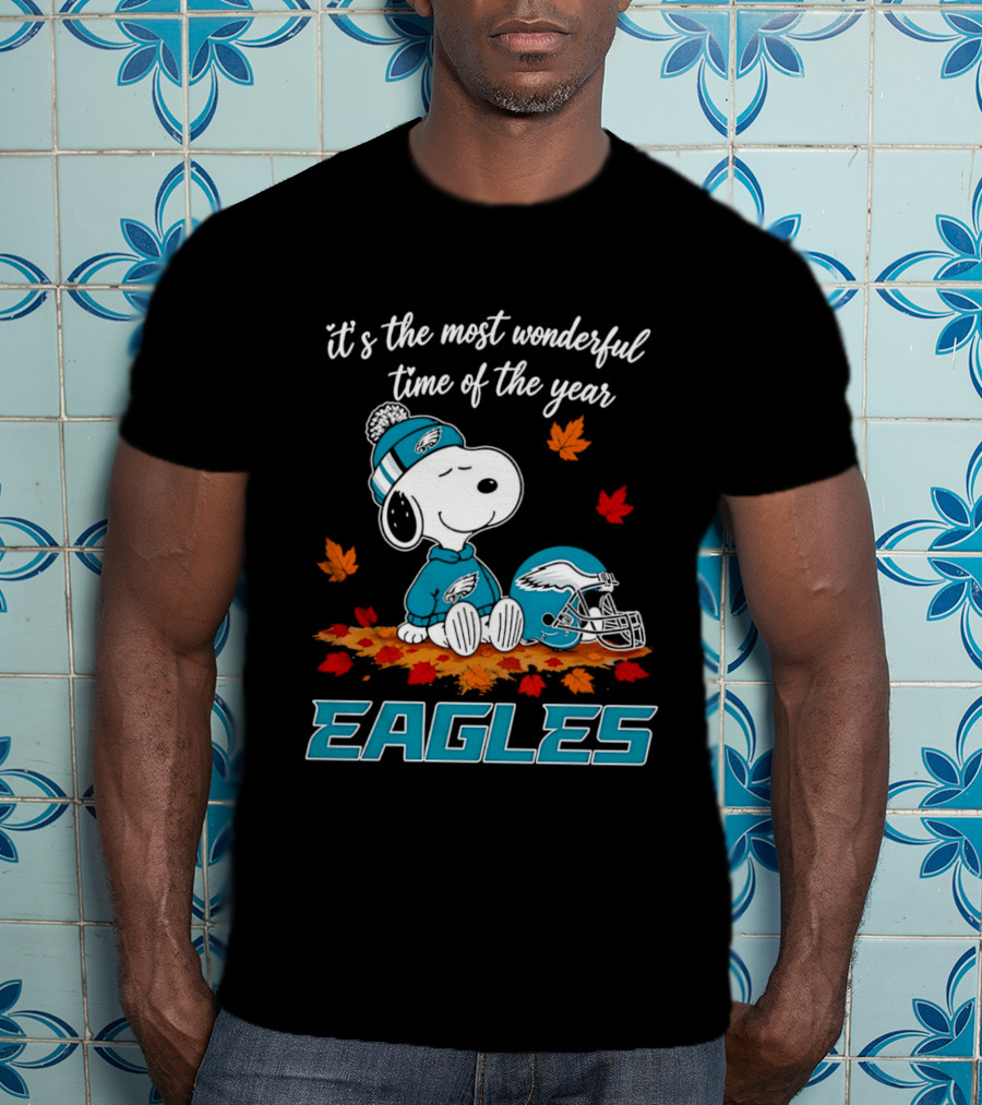 Snoopy Philadelphia Eagles It's The Most Wonderful Time Of The Year T-Shirt