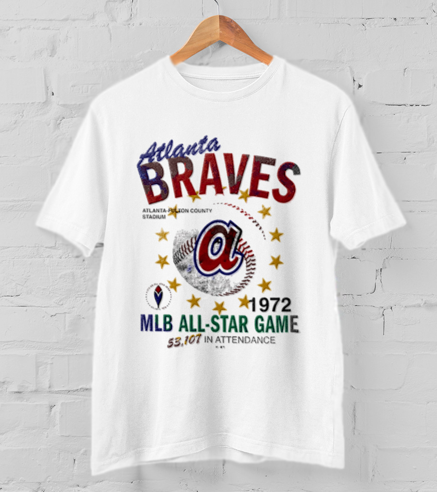 Atlanta Braves 1972 MLB All Star Game Atlanta Fulton County Stadium 53107 In Attendance T-Shirt