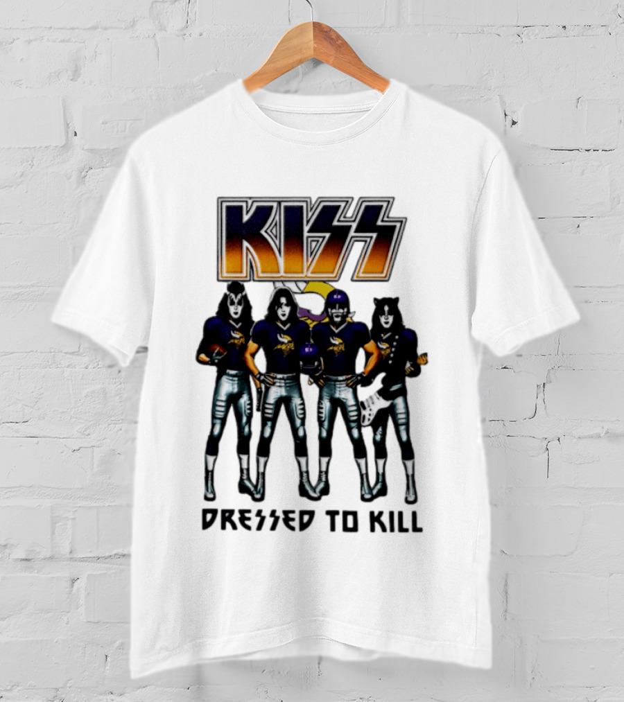 KISS Minnesota Vikings Dressed To Kill Football Fan T-Shirt