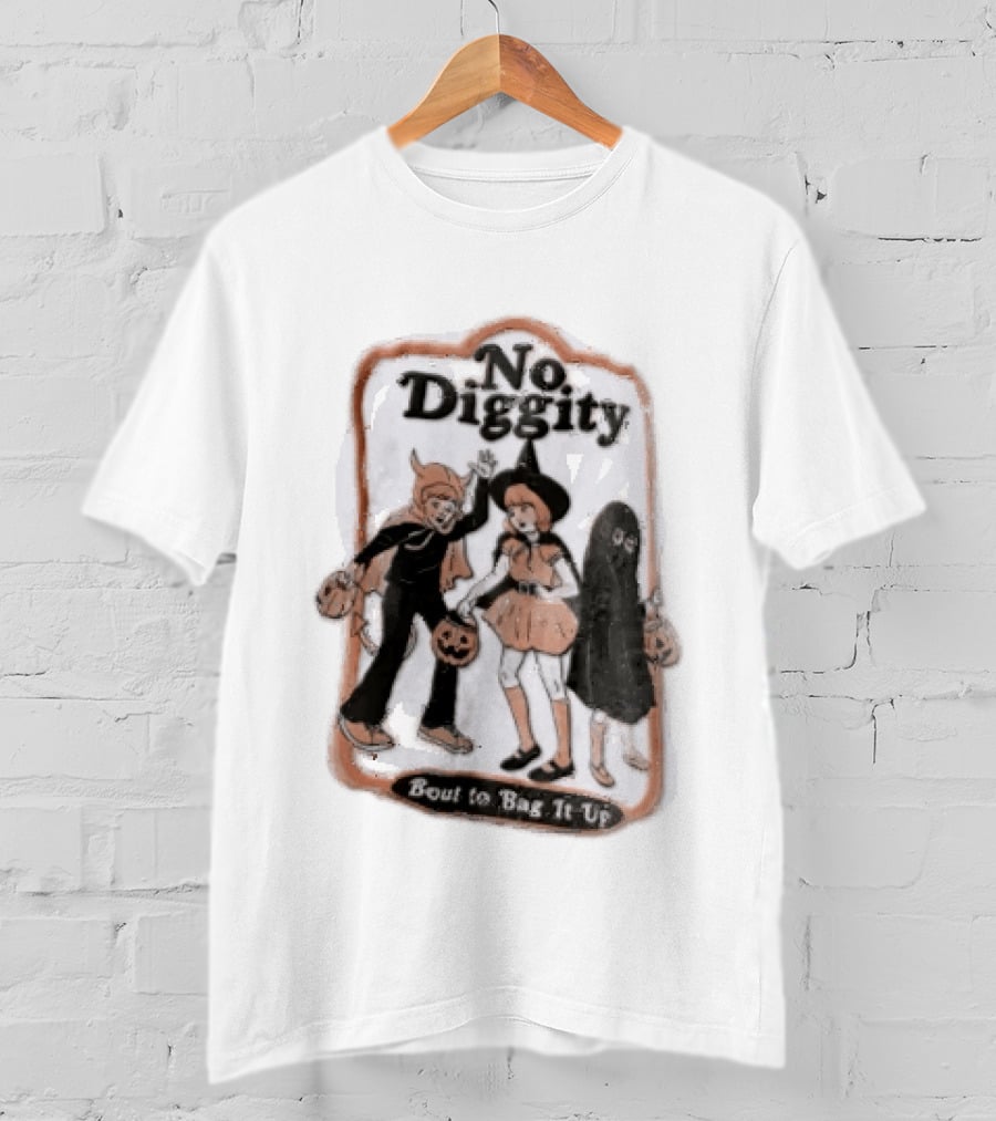 No Diggity Bout To Bag It Up Halloween Costumes Pumpkins T-Shirt