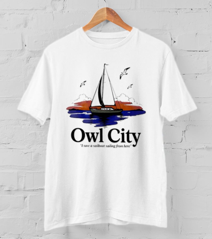 Owl City Smooth Sailing Scenic Sunset Adventure T-Shirt