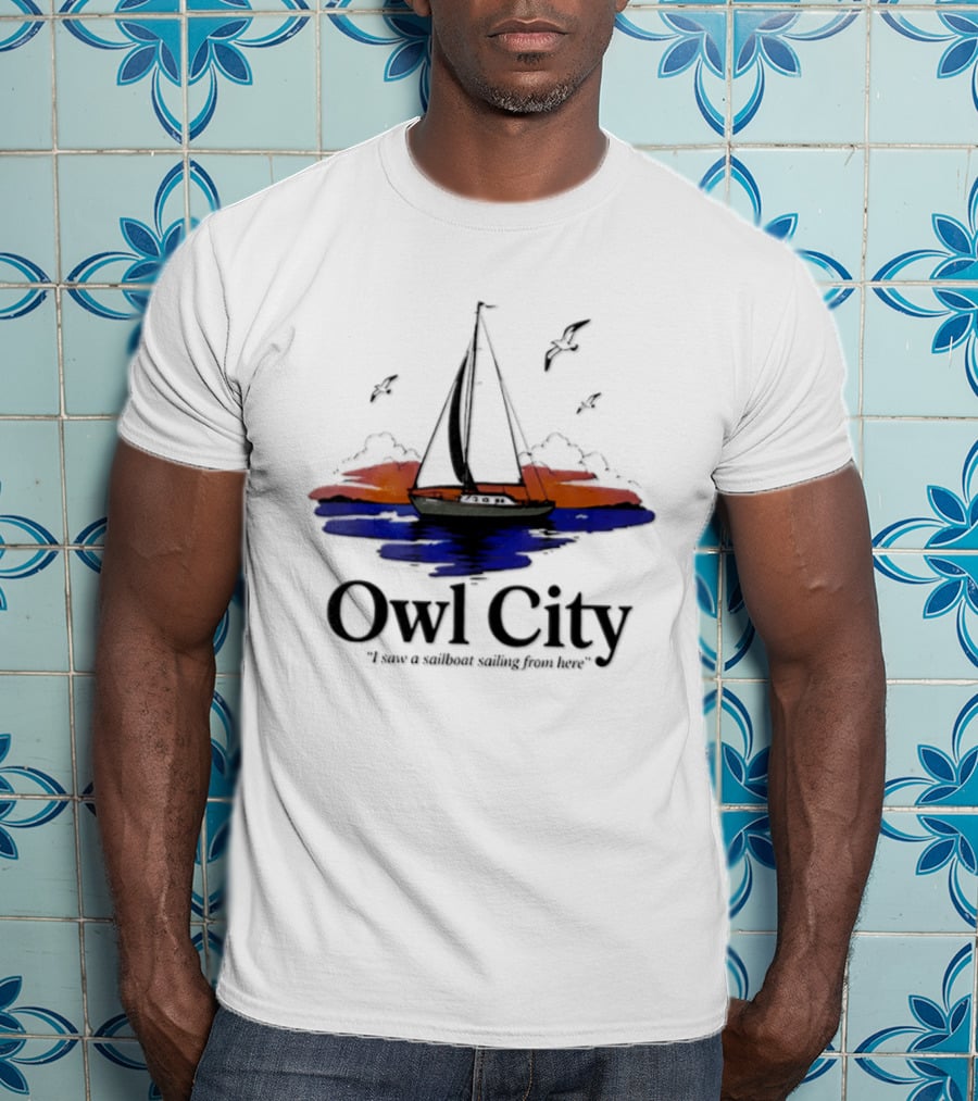 Owl City Smooth Sailing Scenic Sunset Adventure T-Shirt