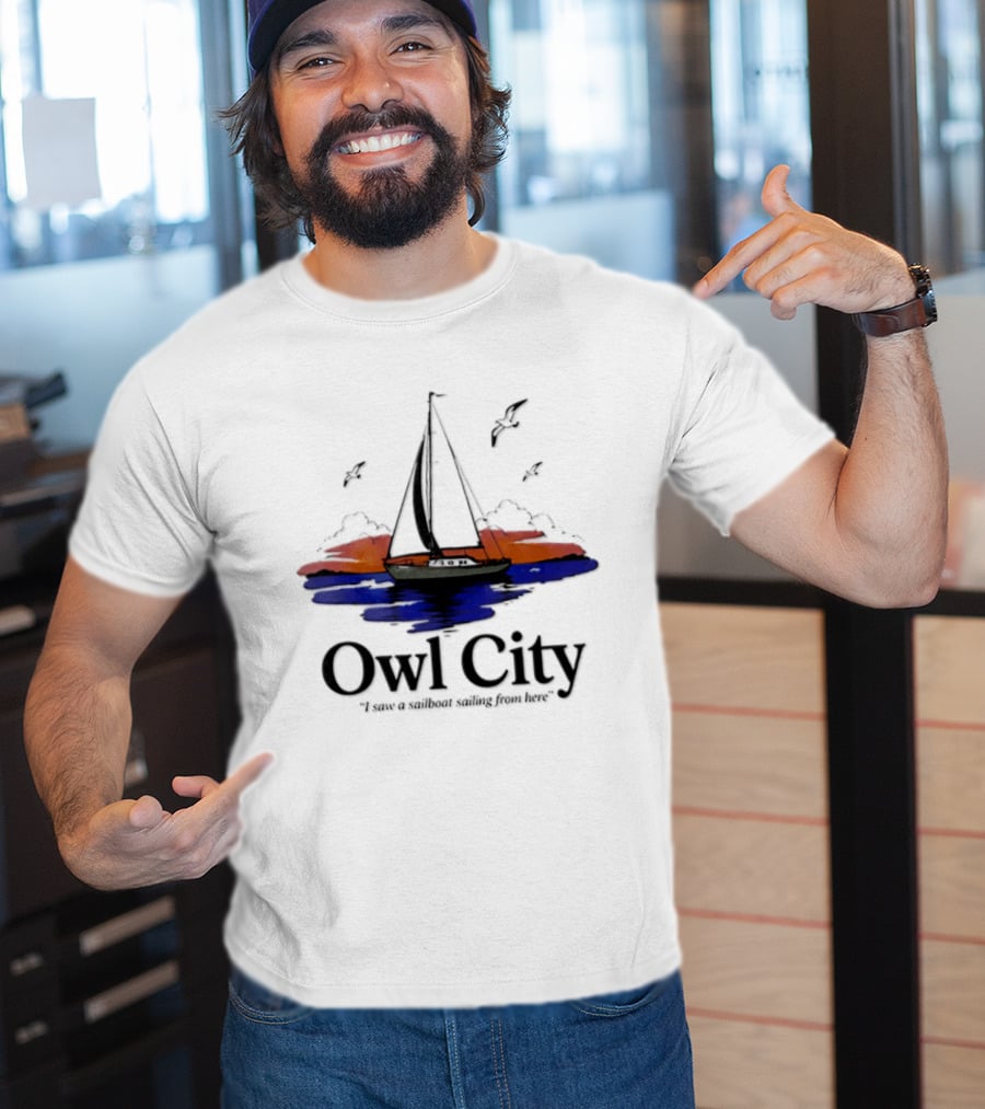 Owl City Smooth Sailing Scenic Sunset Adventure T-Shirt