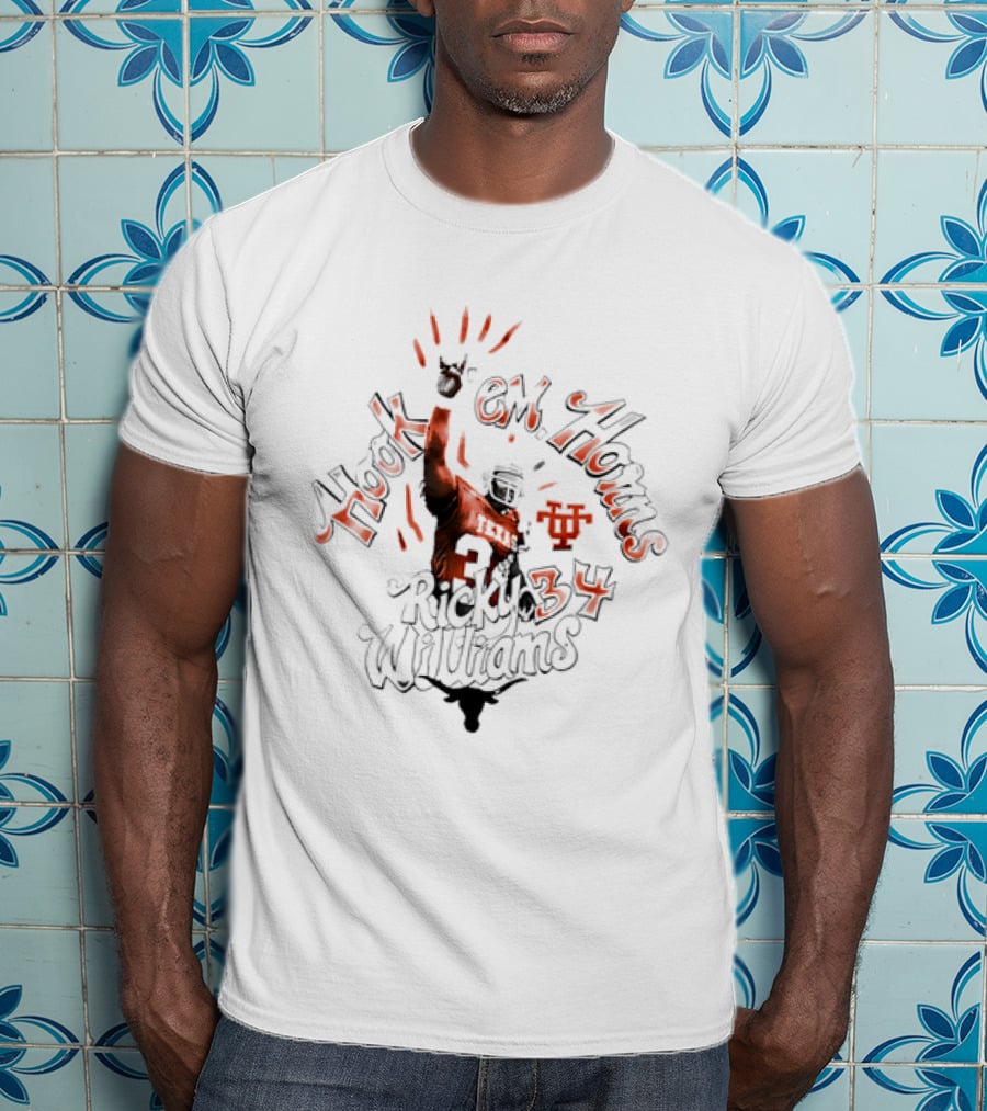 Ricky Williams Hook 'Em Horns 34 Texas Longhorns T-Shirt