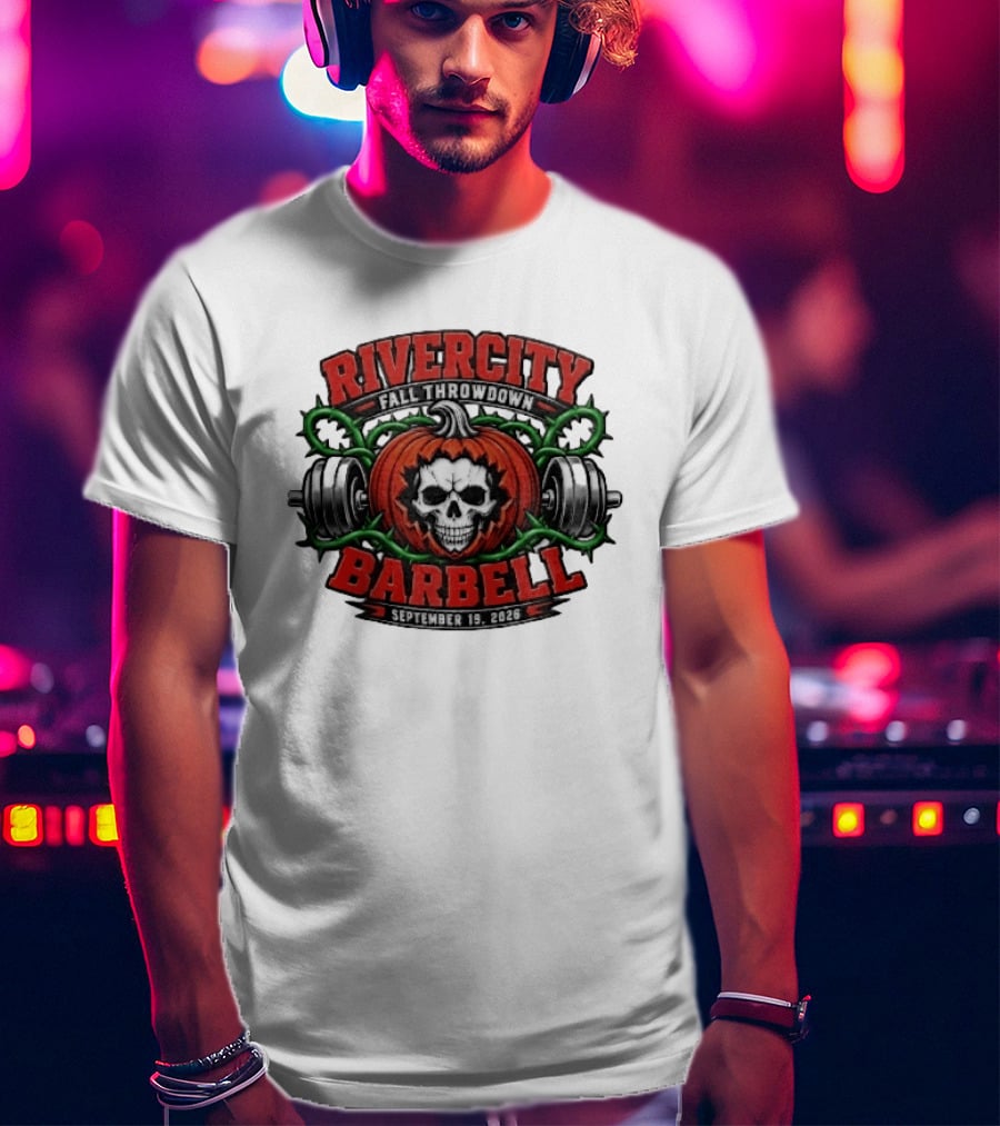 Rivercity Fall Throwdown Skull Pumpkin Barbell September 19 2026 T-Shirt