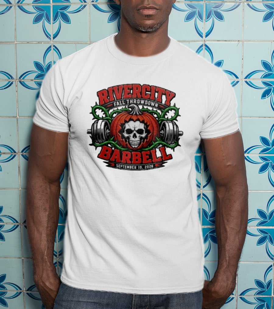 Rivercity Fall Throwdown Skull Pumpkin Barbell September 19 2026 T-Shirt