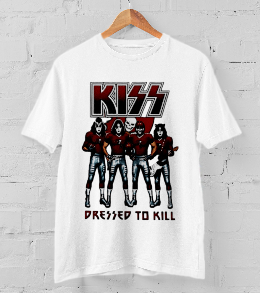 KISS Tampa Bay Buccaneers Dressed To Kill Football T-Shirt