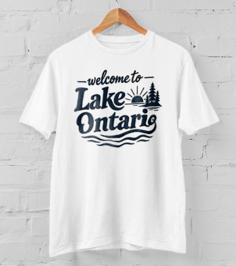 Welcome To Lake Ontario Sunset With Trees And Waves T-Shirt