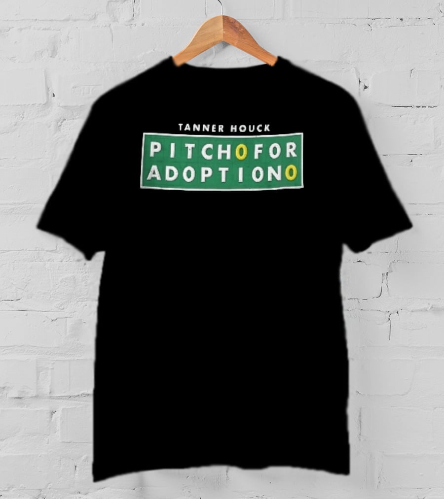 Tanner Houck Pitch For Adoption Green Scoreboard Tile T-Shirt