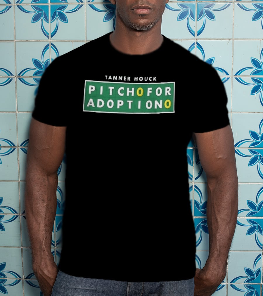 Tanner Houck Pitch For Adoption Green Scoreboard Tile T-Shirt
