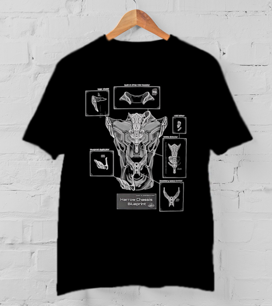 Harrow Chassis Warframe Blueprint Diagram T-Shirt