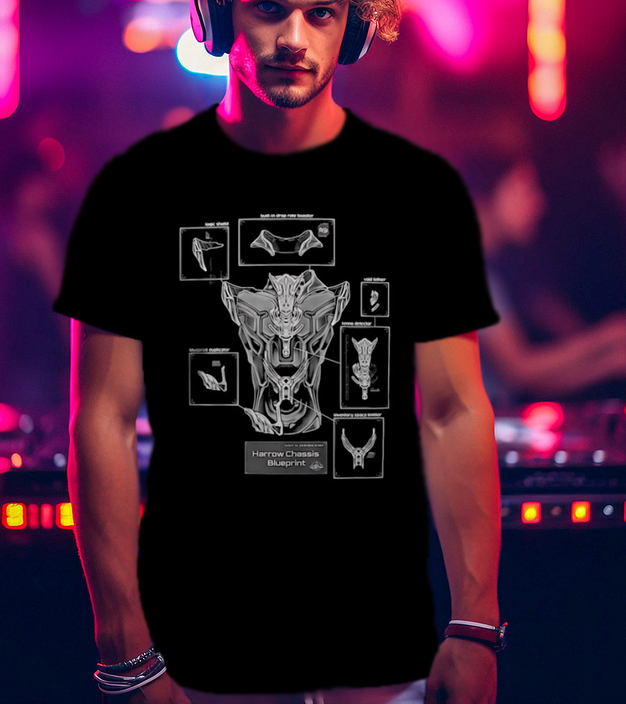 Harrow Chassis Warframe Blueprint Diagram T-Shirt