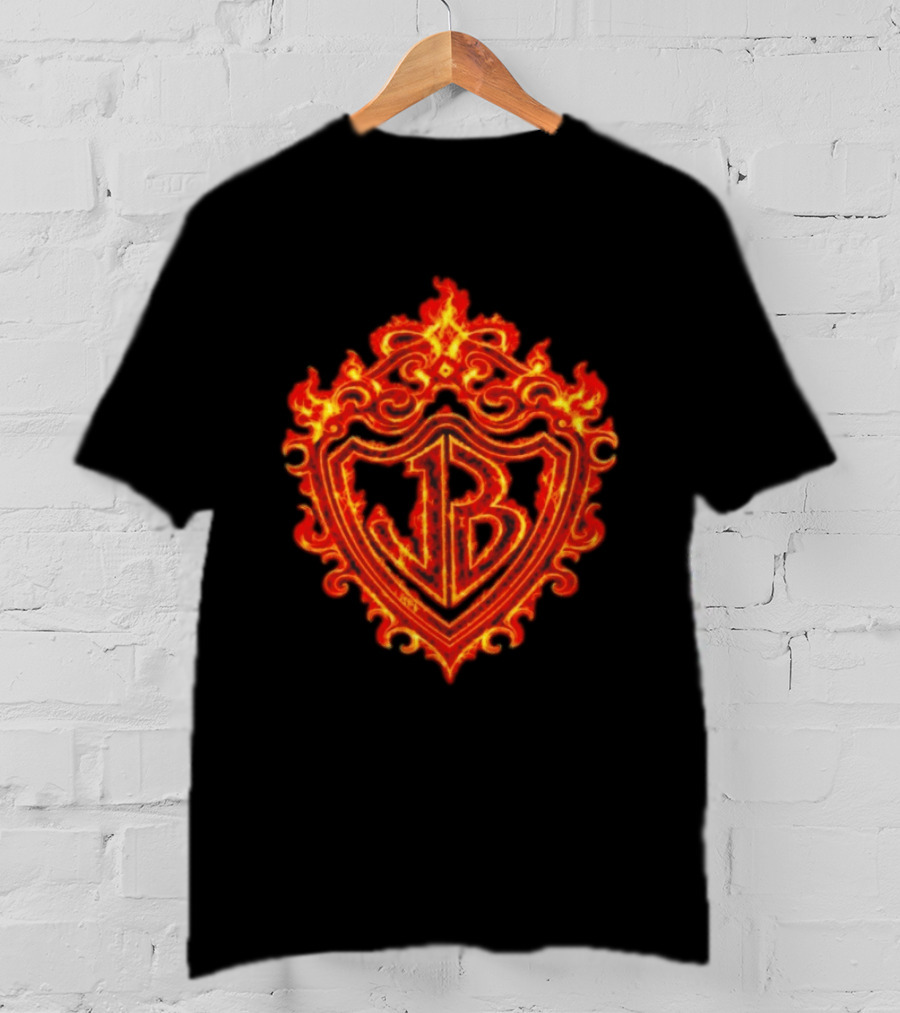 Jonas Brothers Burning Up All Over Again Tour JB Flaming Crest T-Shirt