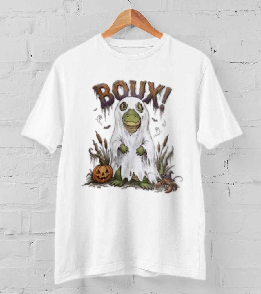 Boux Halloween Cartoon Alligator Ghost Pumpkin Crawfish T-Shirt