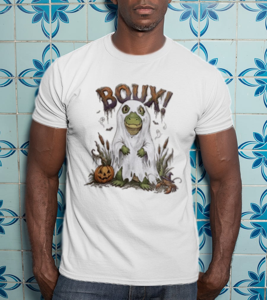 Boux Halloween Cartoon Alligator Ghost Pumpkin Crawfish T-Shirt