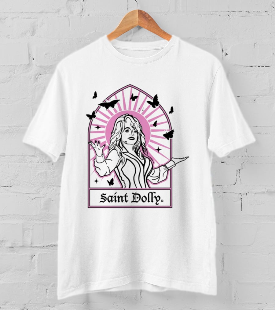 Saint Dolly Parton Iconic Butterfly Halo Rays T-Shirt
