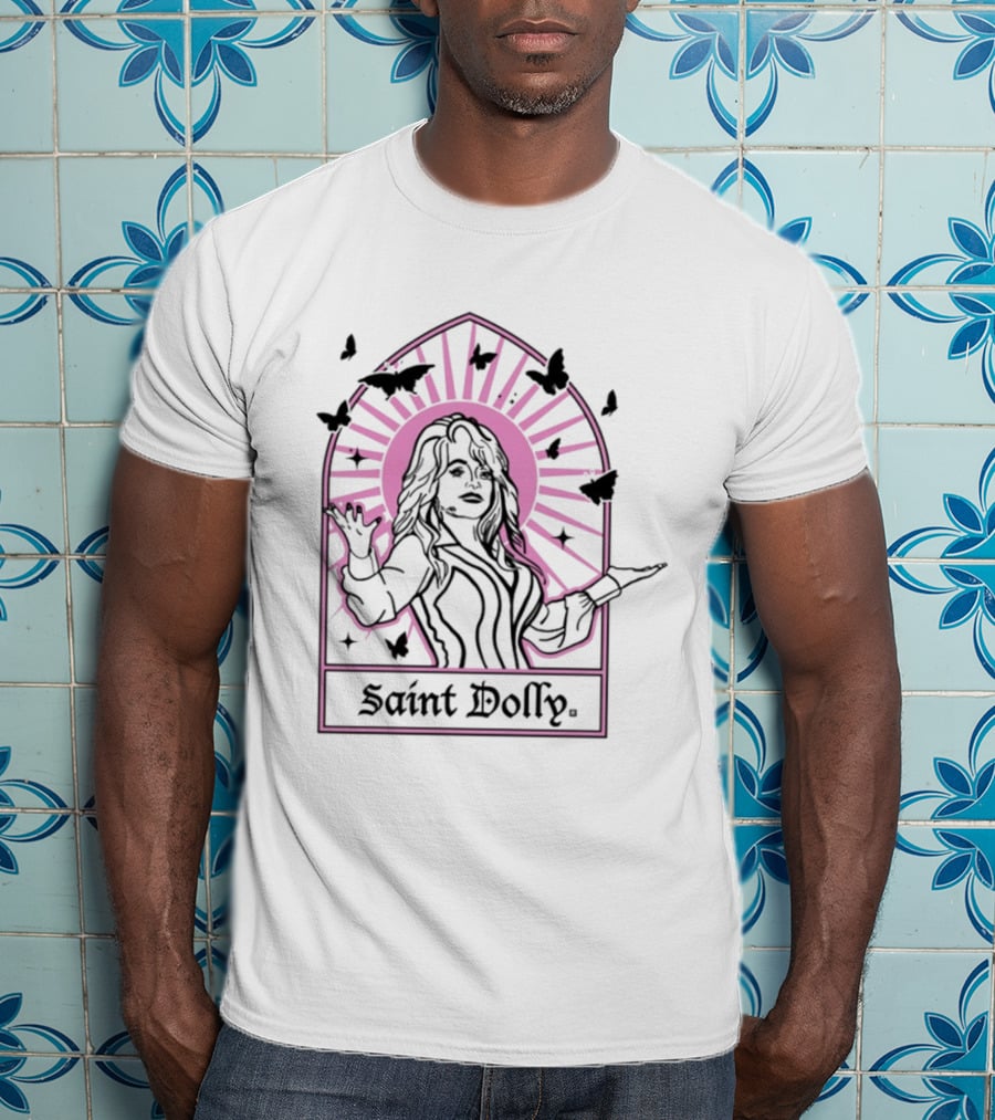 Saint Dolly Parton Iconic Butterfly Halo Rays T-Shirt