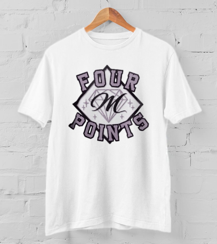 Four Points Cursive M Pastel Diamond Gemstone Sparkles T-Shirt