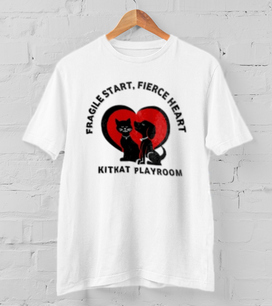 Fragile Heart Fierce Start Kitkat Playroom Black Cat And Dog T-Shirt