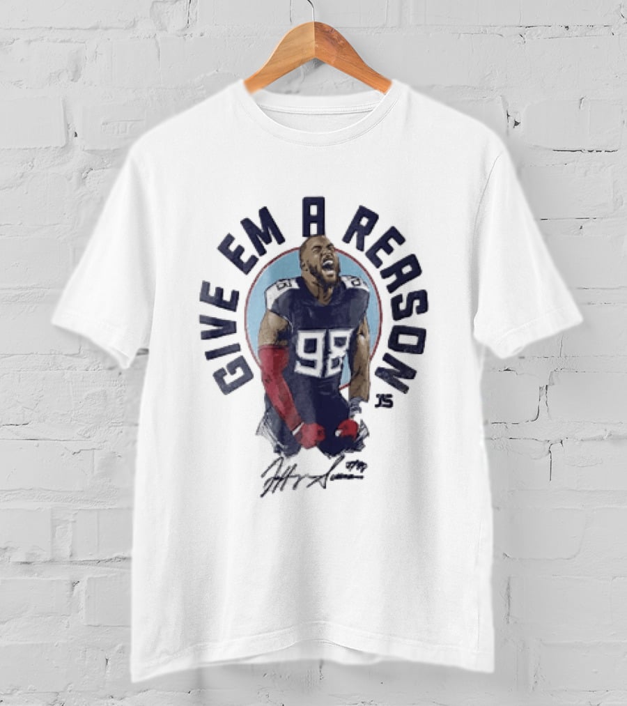 Give Em A Reason Jeffery Simmons Tennessee Titans 98 Signature Roaring Flex T-Shirt