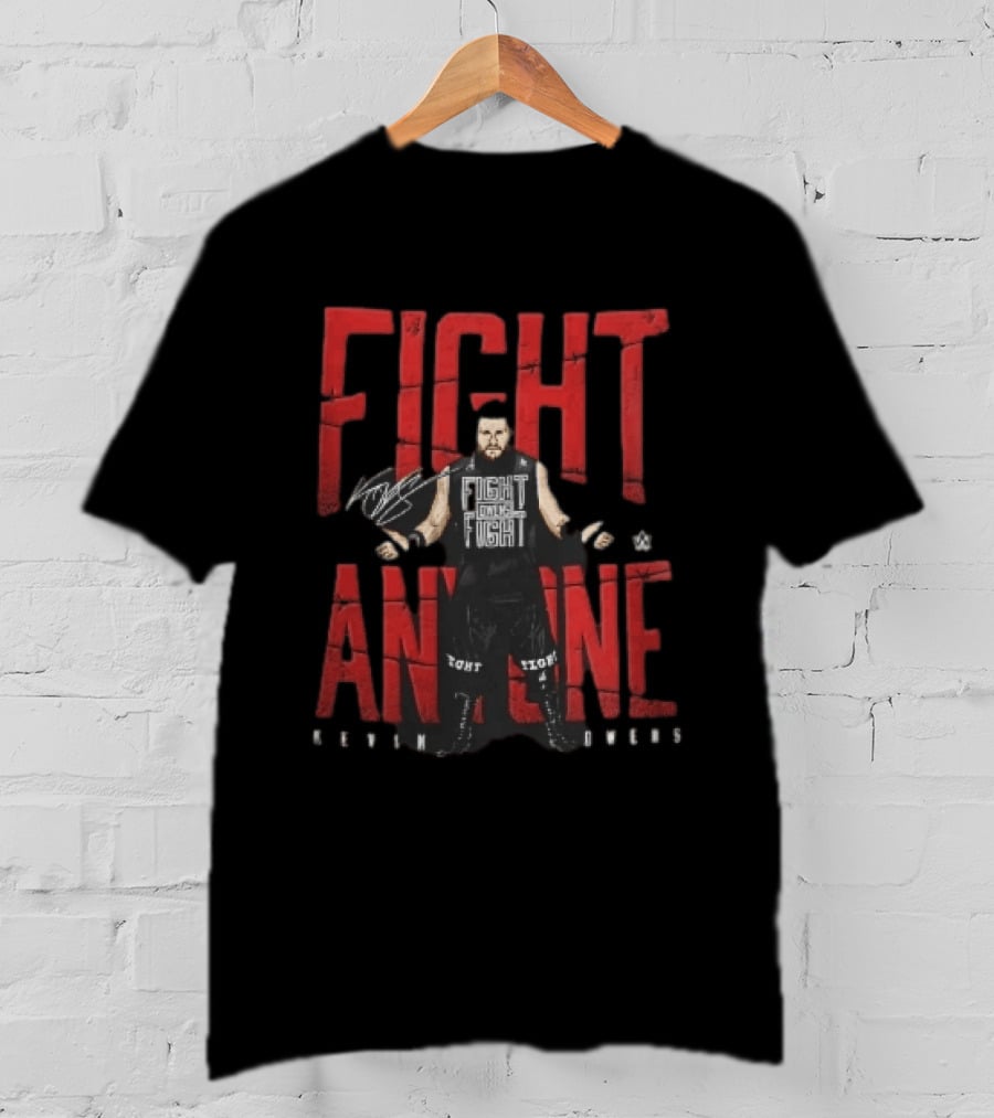 Kevin Owens WWE Fight Anyone Barbed Wire Wrestler Pose T-Shirt