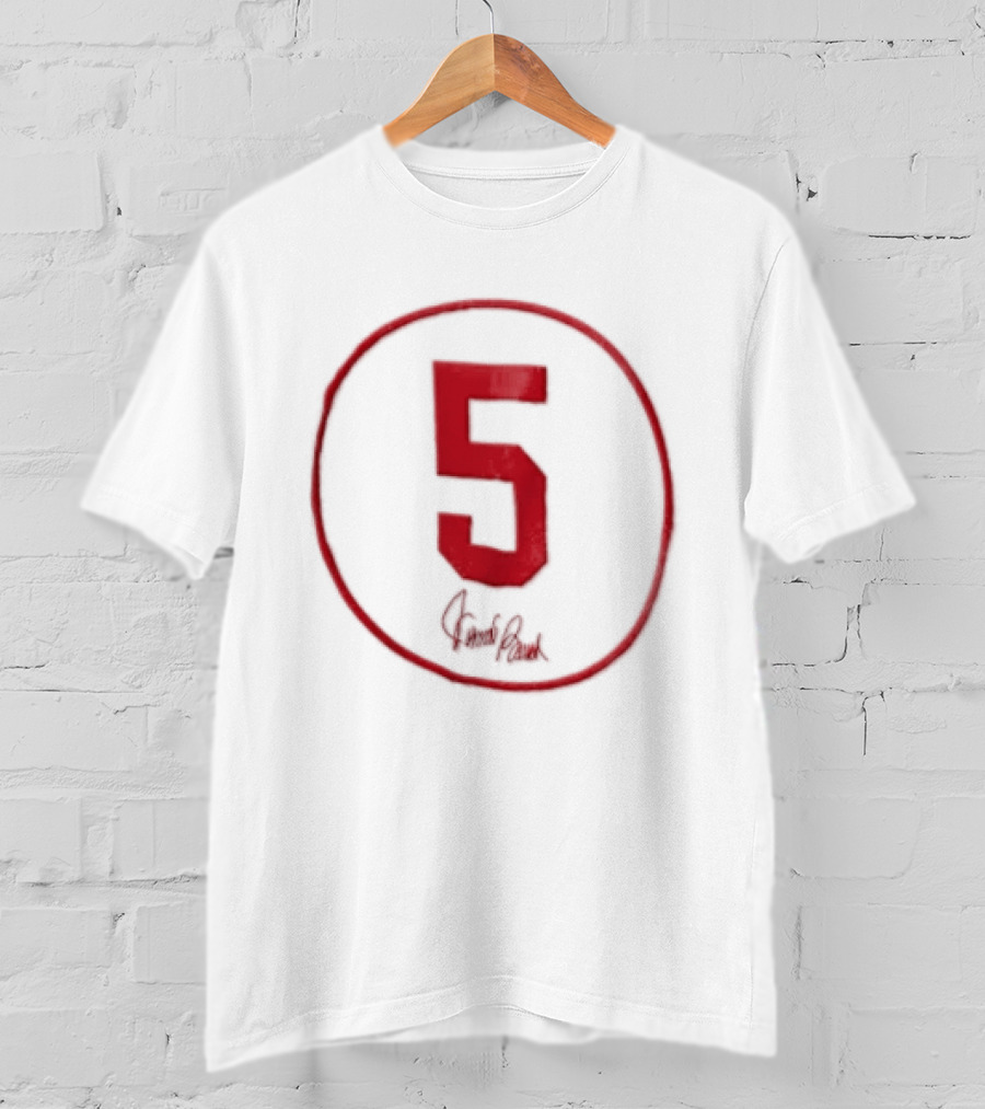 Johnny Bench Number 5 Cincinnati Reds Team Circle Signature T-Shirt