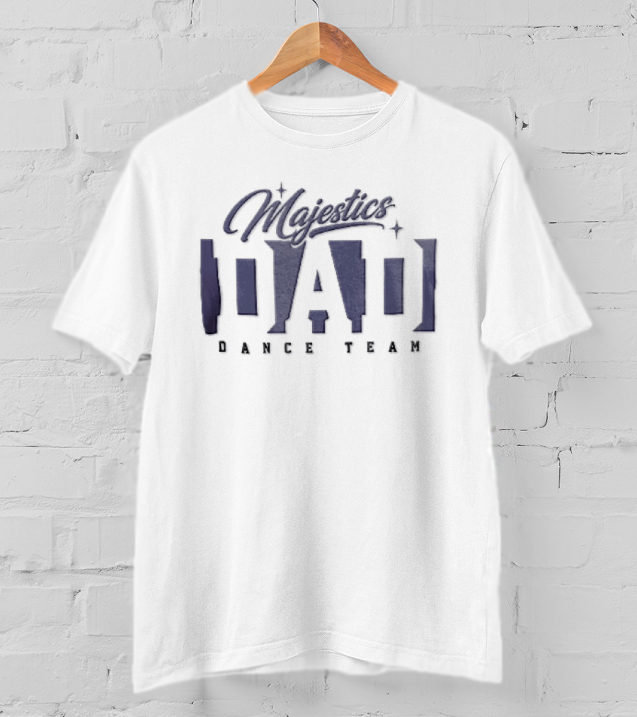Majestics Dad Dance Team Sparkles Purple Block Lettering T-Shirt