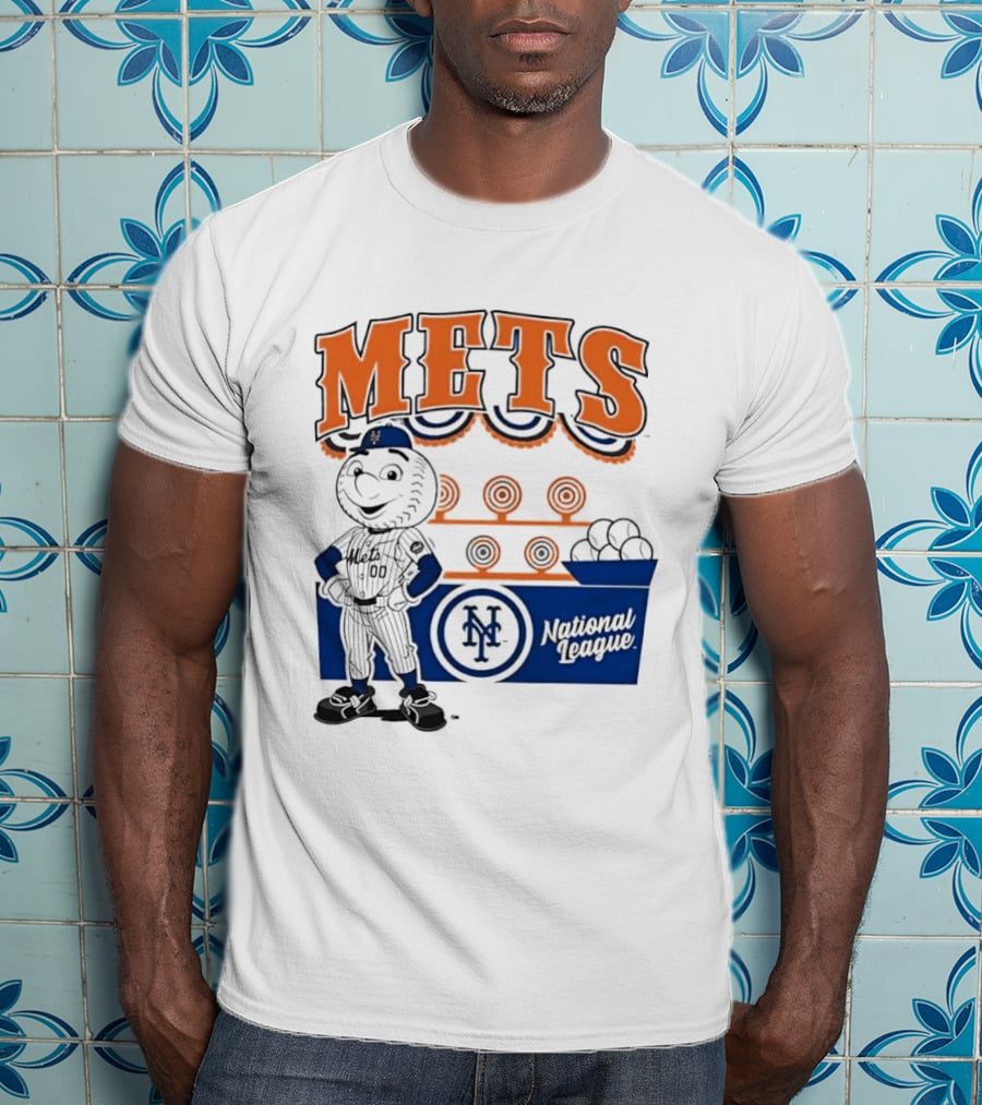 Mitchell & Ness Nostalgia Mets National League Mr. Met Baseball Batting Practice T-Shirt