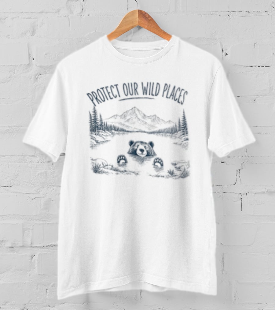 Protect Our Wild Places Bear Mountain Lake Scene T-Shirt