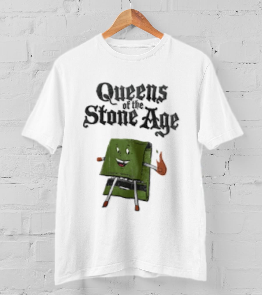 Queens Of The Stone Age Cartoon Matchbook Flame T-Shirt