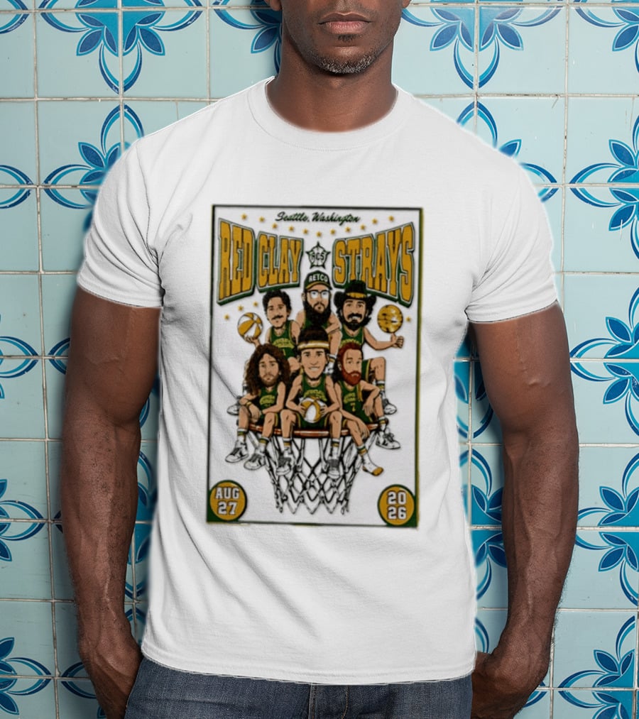 Seattle Washington Aug 27 2026 Red Clay Strays Basketball Tour T-Shirt