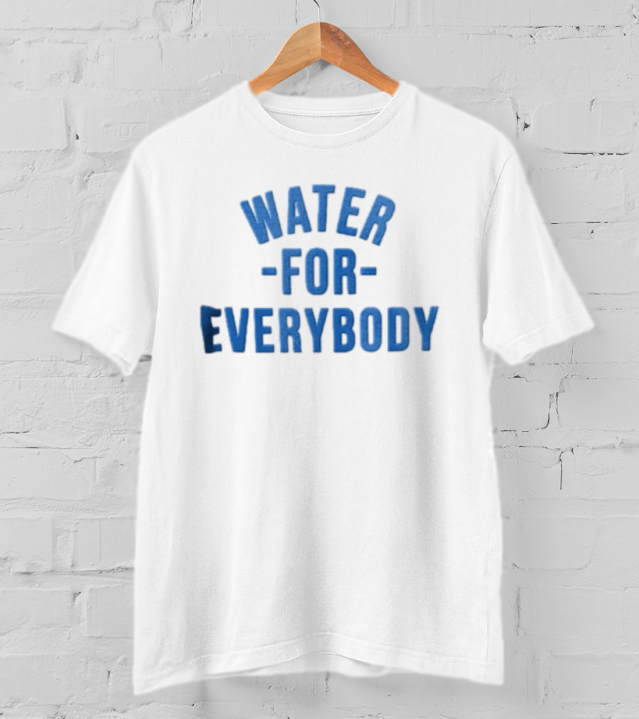 Water For Everybody Blue Arched Stacked Lettering T-Shirt