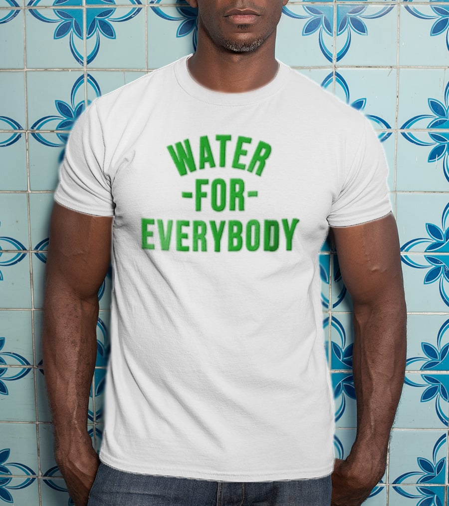 Water For Everybody Bright Green Arched Layout T-Shirt