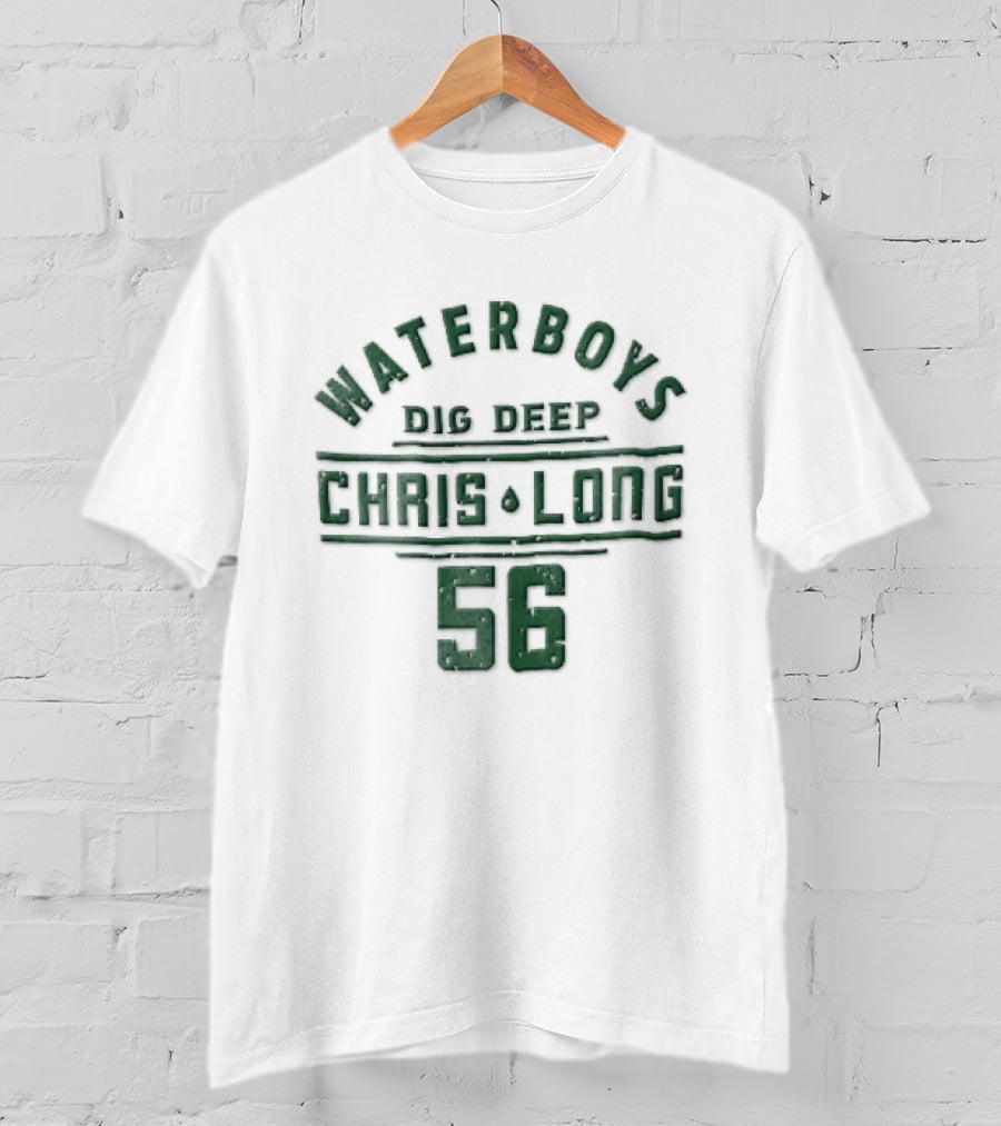 Waterboys Dig Deep Chris Long 56 Distressed Green T-Shirt